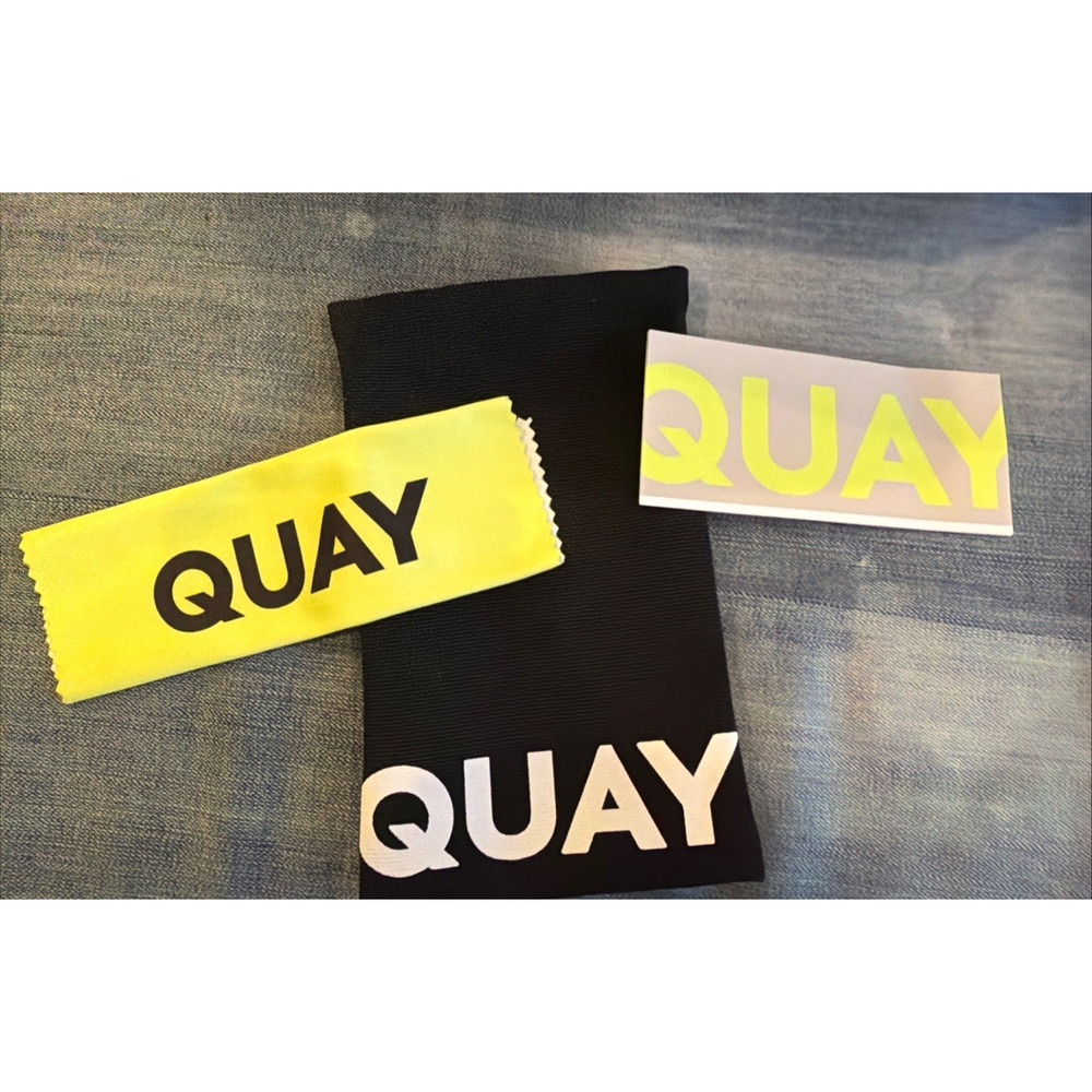 Quay Australia Black Cloth Sunglasses Case Storage Pouch Snap Magnetic Only